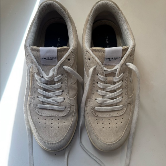 Rag & Bone Cream Sneakers with Suede Finish